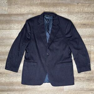 PAVONE Blazer Mens 41R Black 100% Cashmere Sport Coat Suit Jacket 2 Button READ